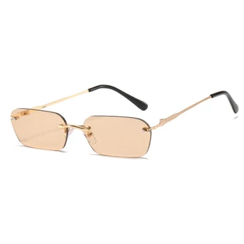 LongKeeper Luxusné Obdĺžnik slnečné Okuliare Ženy 2020 bez obrúčok Slnečné Okuliare Žena Vintage 90. rokov Malé Námestie Eyeware Gafas De Sol