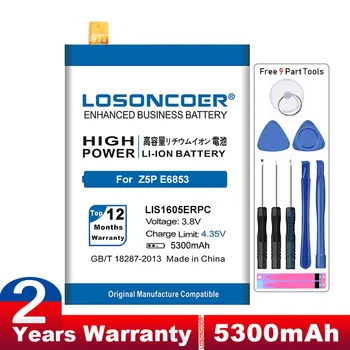 LOSONCOER 5300mAh LIS1605ERPC Kvalitné Batérie pre SONY Xperia Z5 Premium Z5P Dual E6853 E6883 Batériu Mobilného Telefónu