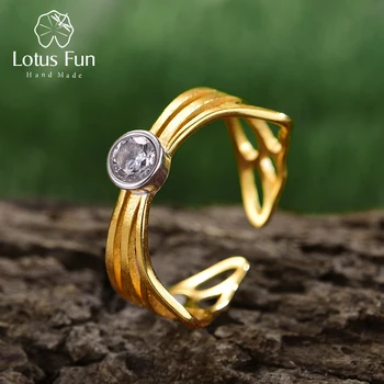 Lotus Zábava Reálne 925 Sterling Silver Ručné Pôvodné Jemné Šperky Nastaviteľný Krúžok Duté Motýlích Krídel Prstene pre Ženy
