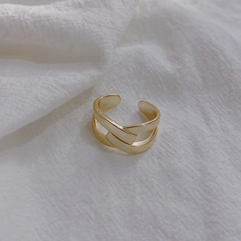 LouLeur Kórejská Verzia Široký Prstene Pre Ženy, Skutočné Striebro 925 Módne Nastaviteľné Otvoriť Krúžok Luxusne Jemné 925 Strieborné Šperky, Darčeky