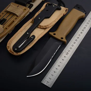 Lov Pevné Nože 7CR15 Čepeľ FRN vystuženého nylon Rukoväť Taktický Nôž na Prežitie Camping Nôž KSheath s logom