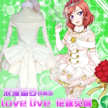 LoveLive! Nishikino Maki Romantický Prebudiť Svadobné Šaty Cosplay Kostým Japonské Anime lásku žiť Oblečenie Šaty & pokrývku hlavy