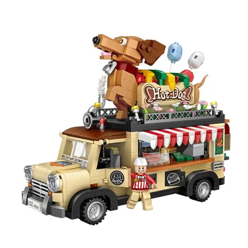 LOZ Technic Mini Bloky Vozidla, Model Vozidla Stavebné Bloky pre Pretekárske Auto, Predaj Zmrzliny Hotdog Truck Tehly Vzdelávacích hračiek, Darčekov