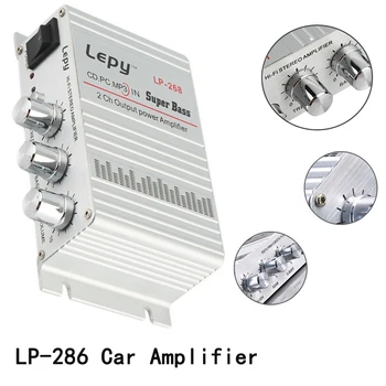 LP-268 Zosilňovač Striebro Car Audio Reproduktor Hi-Fi 2*20W Ľahký Stereo Pripojenie Amp Rádio Malé Napájanie 12V Mini