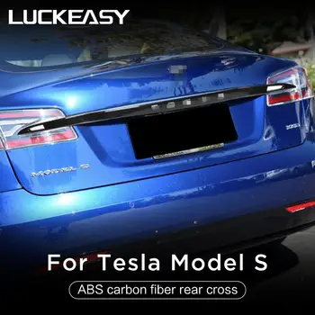 LUCKEASY ABS chvost výbava Pre Tesla Model S 2017-2020 Auto ABS uhlíkových vlákien chvost výbava 1pcs/set