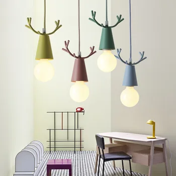 LukLoy Nordic Farba Antler Prívesok Osvetlenie, Moderné Závesné Svietidlo Jedálenský Stôl v Kuchyni Svetlo Loft Obývacia Izba, Podkrovie Deti spálne