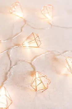 LumiParty LED Rose Gold Geometrické Šesťuholníkov String Svetlo pre Svadobné Party Domova Teplé Biele Svetlo