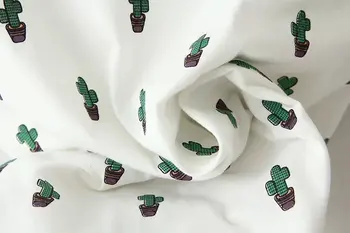 LUNDUNSHIJIA 2017 Nové Letné T-košele Pre Ženy Kaktus Vytlačené T Košele Cute Štíhla Krátky Rukáv Žena T-Shirts O Krk Topy Tees
