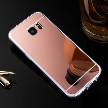 Luxusná Etui pre Samsung Galaxy J1 J5 J7 2016 J2 J3 S3 S4 S5 Prípade Zrkadlo TPU Zadný Kryt Telefónu Samsung Galaxy S7 S6 Okraji +