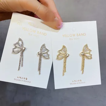 Luxusné Bling Gold Náušnice Butterfly Design Náušnice Pre Ženy Móda Strieborná Farba Ženské Šperky Nové