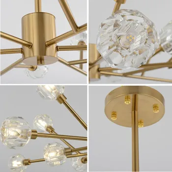 Luxusné crystal ball lustre stropné lampy Zlato, lesk G9 led lampa pre spálňa jedáleň cristal osvetlenie zariadenie luster