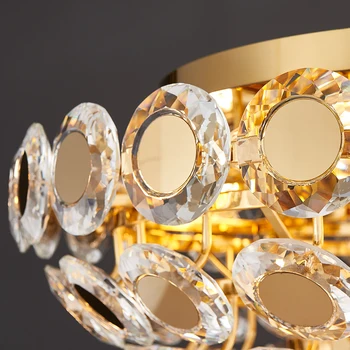 Luxusné crystal stropné Svetlá obývacia módne spálňa zariadenia môže premenlivé led stropné svietidlo kola zlata vnútorné osvetlenie