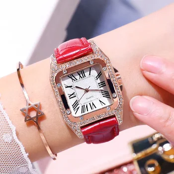 Luxusné Hodinky Pre Ženy, Nepremokavé 2020 Top Značky Kórejský Módne Náramkové Hodinky Námestie Drahokamu Diamond Quartz Hodinky Reloj Mujer