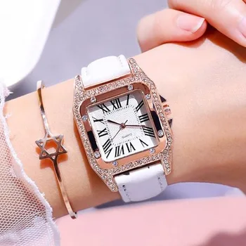 Luxusné Hodinky Pre Ženy, Nepremokavé 2020 Top Značky Kórejský Módne Náramkové Hodinky Námestie Drahokamu Diamond Quartz Hodinky Reloj Mujer