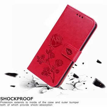 Luxusné Kožené Flip Book obal pre Motorola Moto C Plus XT1723 XT1724 C XT1750 XT1754 XT1755 Ruže Kvet Peňaženku Stáť Kryt Telefónu