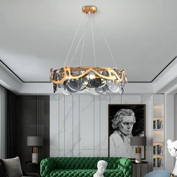 Luxusné LED Lustre Art deco obývacia izba, jedáleň, Kuchynský luster Moderné Spálne Sklo Osvetlenie lampadario