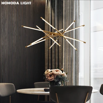 Luxusné LED Prívesok Svetlá pre život Jedáleň Moderné Restuarant Visí Svietidiel, Black&Gold Kovaného Železa Lampes Suspendues