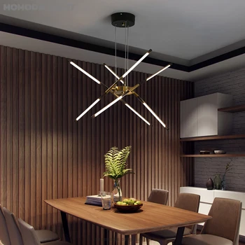 Luxusné LED Prívesok Svetlá pre život Jedáleň Moderné Restuarant Visí Svietidiel, Black&Gold Kovaného Železa Lampes Suspendues
