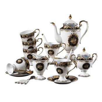 Luxusné Muse kávový set Kosti čína coffee pot pohár tanier nastavenie British elegantné popoludňajší čaj sada keramických kvet pohár Tanier, lyžica