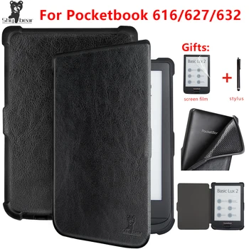 Luxusné puzdro pre Pocketbook 616/627/632 Dotyk Lux4 Ereader Knihy Prípade pre Pocketbook Basic Lux 2 prípad touch HD 3 Ebook capa+darček