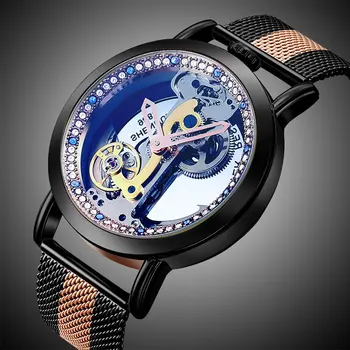 Luxusné pánske Automatické Hodinky Muž Duté vyrezávané Kostra relogio Masculino Mechanické Náramkové hodinky dropshipping