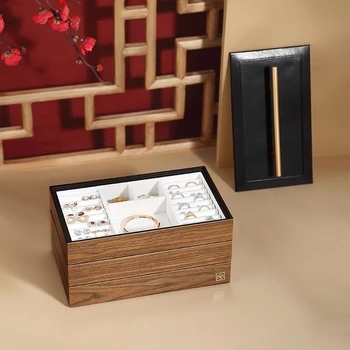 Luxusné Veľké Drevené Šperky Box 3 Vrstvy Organizátor Skladovanie Prípade Náušnice Krúžok Náhrdelník Darček Šperky Rakve Boxy