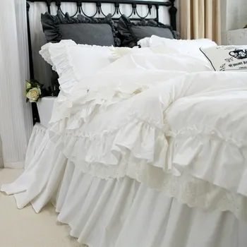 Luxusné Výšivky posteľná bielizeň nastaviť Romantickej čipky prehrabať perinu svadobné dekoratívne textilné posteľ list elegantný Prehoz deka kryt