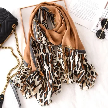 Luxusné značky zimné šatky leopard šatku ženy Mäkké Pashminas šály, šatky Sjaal moslimských hidžáb zviera tlače leopardo kapskom