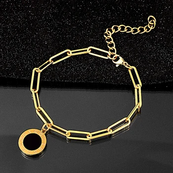 Luxusné Šperky Vzory Zlatá Rímska Číslovka Reťazí Náramky Black Kúzlo Náramok Pre Mužov, Ženy, Svadobné Party Šperky, Darčeky