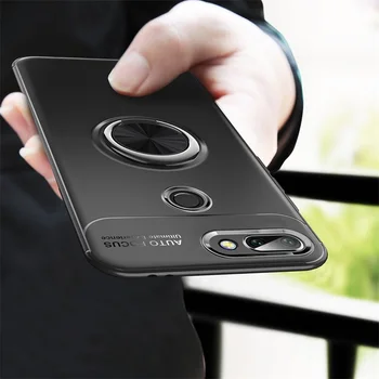 Luxusný držiak telefónu Prípadoch Pre Huawei Užite si 7S prípade Držiteľ Matný Silikónové Magnetické Krúžok Späť Shell Pre Huawei P Smart 2018 Coque
