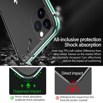 Luxusný Kovový Rámik na Ochranu Telefón puzdro Pre iPhone 11 Pro Max SE XSmax XR XS X 8 7 6 6 Plus Silikónový Nárazník Shockproof Kryt