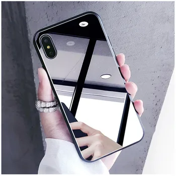 Luxusný make-up Zrkadlo Späť Vybavené Telefón puzdro Pre iPhone X XS Max XR Odrážať Dievčenskú Sklo pevné púzdro pre iPhone 6 6 7 8 Plus Kryt