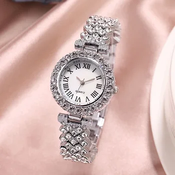 Luxusný Náramok Hodiniek Ženy Crystal Šaty náramkové hodinky Hodiny dámskej Módy Bežné Quartz Hodinky Reloj Mujer Relogio Feminino