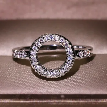 LXOEN Módne Kruh, Kolo Zapojenie Prst Prstene pre Ženy s Striebornej Farbe Lady snubný Prsteň Darček Šperky