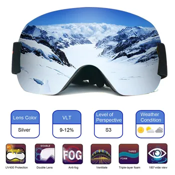 Lyžiarske okuliare Výstroj Lyžovanie Šport dvojitej vrstvy Anti-fog UV Duálny Objektív veľké lyžiarske okuliare, masky lyžovanie snow muži ženy snowboard okuliare