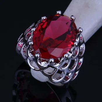 Láska Monológ Jubilantom Red Crystal Krúžky Nádherné Strieborné Farebné Krúžky pre Ženy, Svadobné Šperky J0320