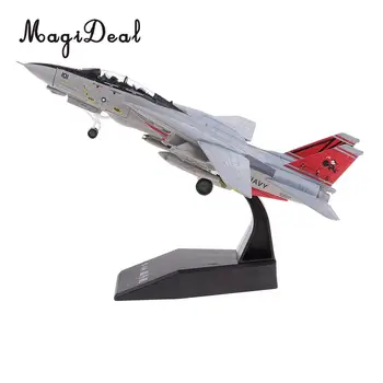 MagiDeal 1:100 Rozsahu Zliatiny American F-14 Lietadlo Lietadlo Fighter Toy Model Diecast Rovine Model Hračka Domova Collectables