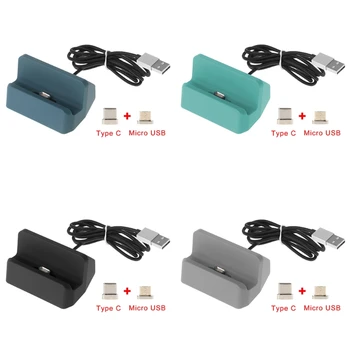 Magnetické Micro USB + USB Typu C Konektor pre Nabíjanie Station Dock Pre Android Telefónu S8 Note8 Xiao 5 6 Onelus 2 3 5