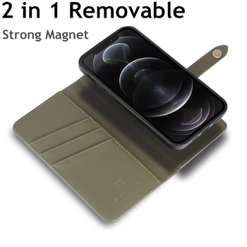 Magnetické Multi Držiteľov Karty puzdro Pre iPhone 12 11 Pro Max XS XR X 6 7 8 Plus SE 2020 12 Mini Prípade Luxusný 2 v 1 Odnímateľný Kryt