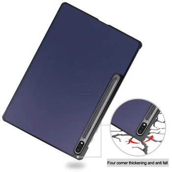 Magnetické puzdro Smart Cover pre Samsung Galaxy Tab S7 Plus 12.4 SM-T970 obal Pre Samsung Tab S7+ Kožené puzdro na Tablet Trifold Fundas