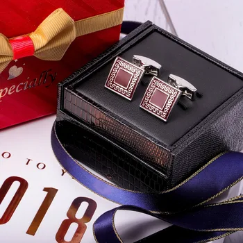 MAISHENOU Fashion Tričko tmavo červené manžetové gombíky pre Mužov Značky Svadobné tlačidlá s Vintage manžetové Vysoko Kvalitné Šperky