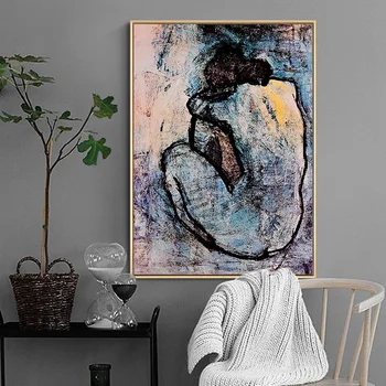 Maison Rouge Modrá Nahé tým, že Pablo Picasso olejomaľba na Stenu Plátno Plagáty a Vytlačí Umenie Obrázok pre Obývacia Izba Dekor
