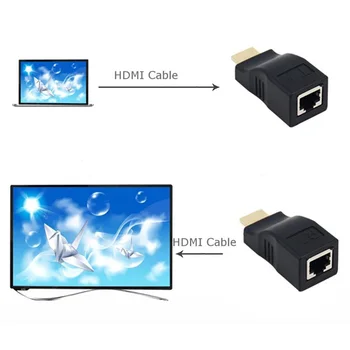 Maloobchod 4K 3D HDMI 1.4 30 M Extender k RJ45 Cez Cat 5e/6 Sieť LAN Ethernet Adaptér