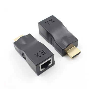 Maloobchod 4K 3D HDMI 1.4 30 M Extender k RJ45 Cez Cat 5e/6 Sieť LAN Ethernet Adaptér