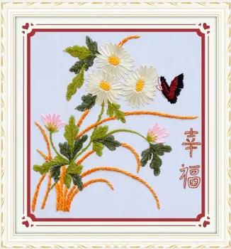 Malá sedmokráska Kvety Páse s nástrojmi výšivky maľovanie sady remeselníci výšivky kruhu HOBBY ručné vyšívanie wall art decor darček