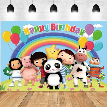 Malé Dieťa Bum Happy Birthday Fotografie Pozadie Strany Photo Pozadí Dekorácie Deti Cartoon Studio Prop Banner