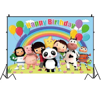 Malé Dieťa Bum Happy Birthday Fotografie Pozadie Strany Photo Pozadí Dekorácie Deti Cartoon Studio Prop Banner