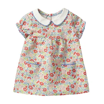 Malý maven 2020 Šaty Vestidos Princezná Šaty Dievčatá Kostým pre Deti Oblečenie Kvetinový Dievčatká Letné Šaty Bavlnené Šaty