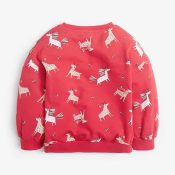 Malý maven Girls Long Sleeve t-Shirts Jeleň Vianočné Detí Dievča Oblečenie Teplá, Baby, Dievčatá, Topy, Tričká, Mikiny