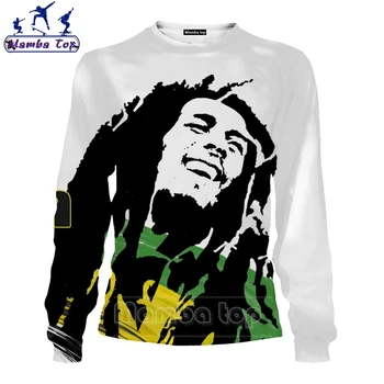Mamba Top 3D Tlač Bob Marley Mikina Mužov Harajuku Spevák Rock Fashion White Človeka Tričko Hippies, Hip Hop, Street Oblečenie pre Ženy